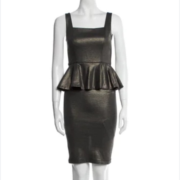 Alice + Olivia Dresses & Skirts - Alice and Olivia Bronze Ruffle Peplum Dress